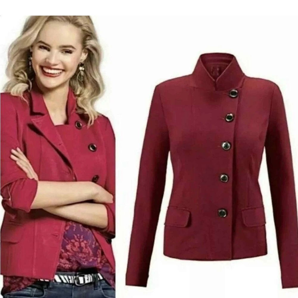 Cabi Rhubarb Red Outing Blazer Jacket Style #3175 size 12